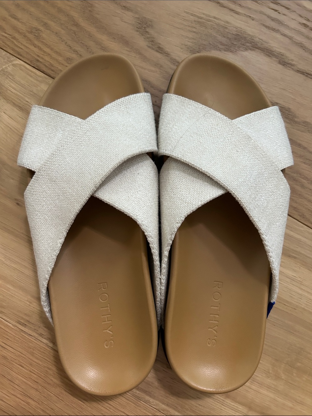 Rothy's Cream Crossband Slide Mules (the Weekend Slide) - Picture 8 of 9